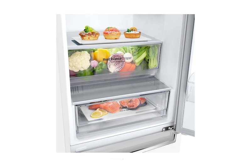 LG 1.86M 341L Kølefryseskab(Hvid - Energiklasse E, DoorCooling™, GBB61SWJMN