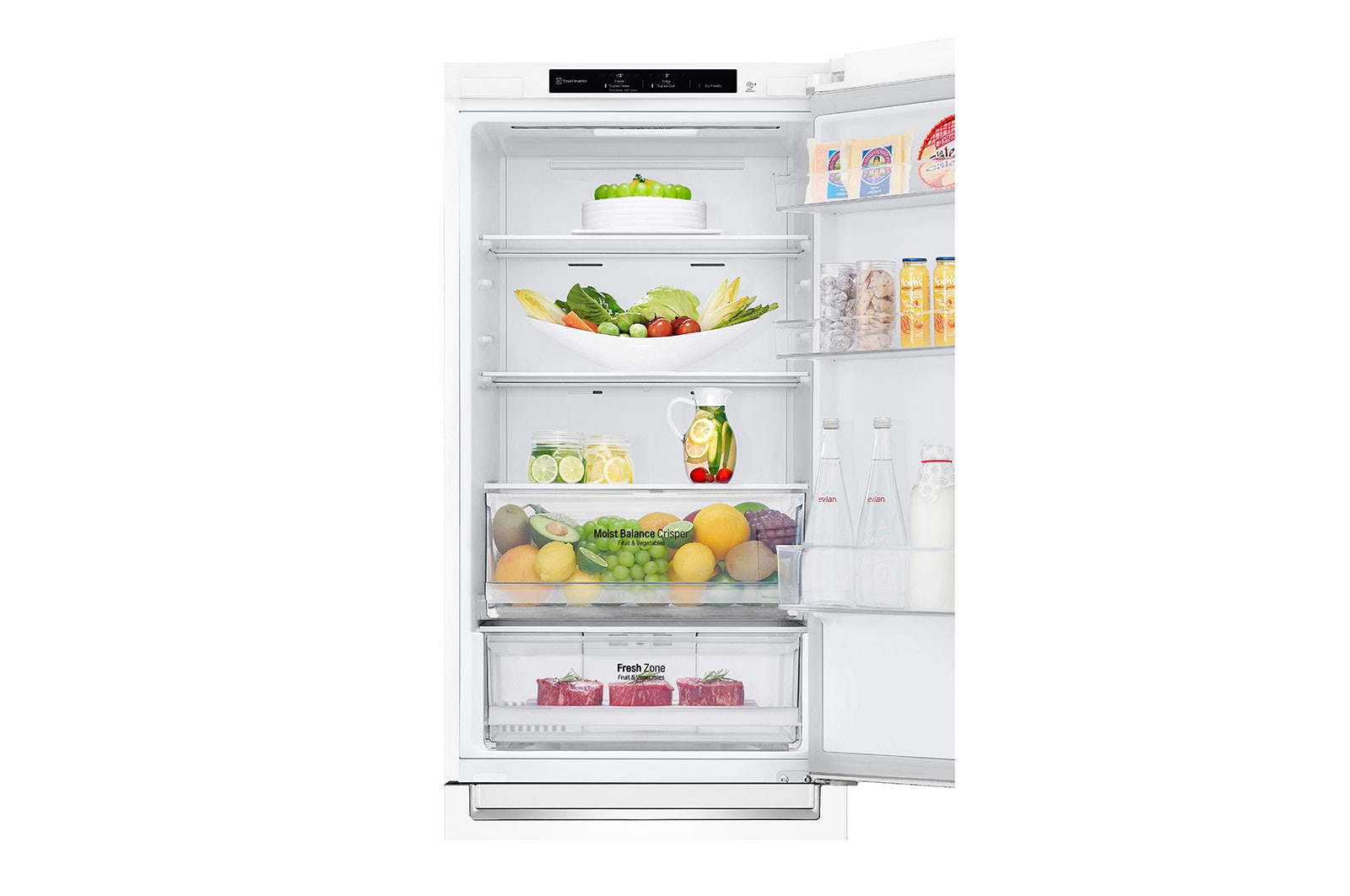 LG 1.86M 341L Kølefryseskab(Hvid - Energiklasse E, DoorCooling™, GBB61SWJMN