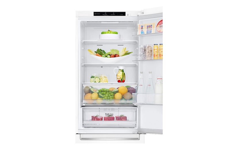 LG 1.86M 341L Kølefryseskab(Hvid - Energiklasse E, DoorCooling™, GBB61SWJMN