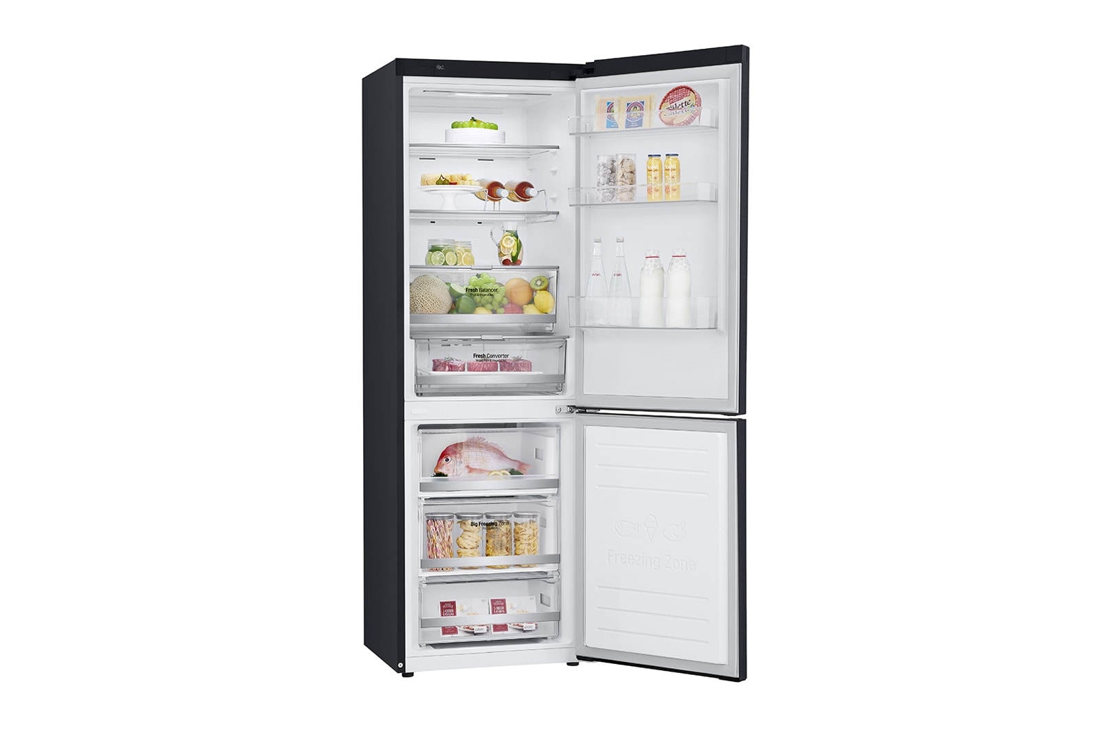 LG 1.86M 341L Kølefryseskab(Matte Black) - Energiklasse E, Door Cooling™ og Smart Diagnosis™ med Wi-Fi, GBB71MCDMN