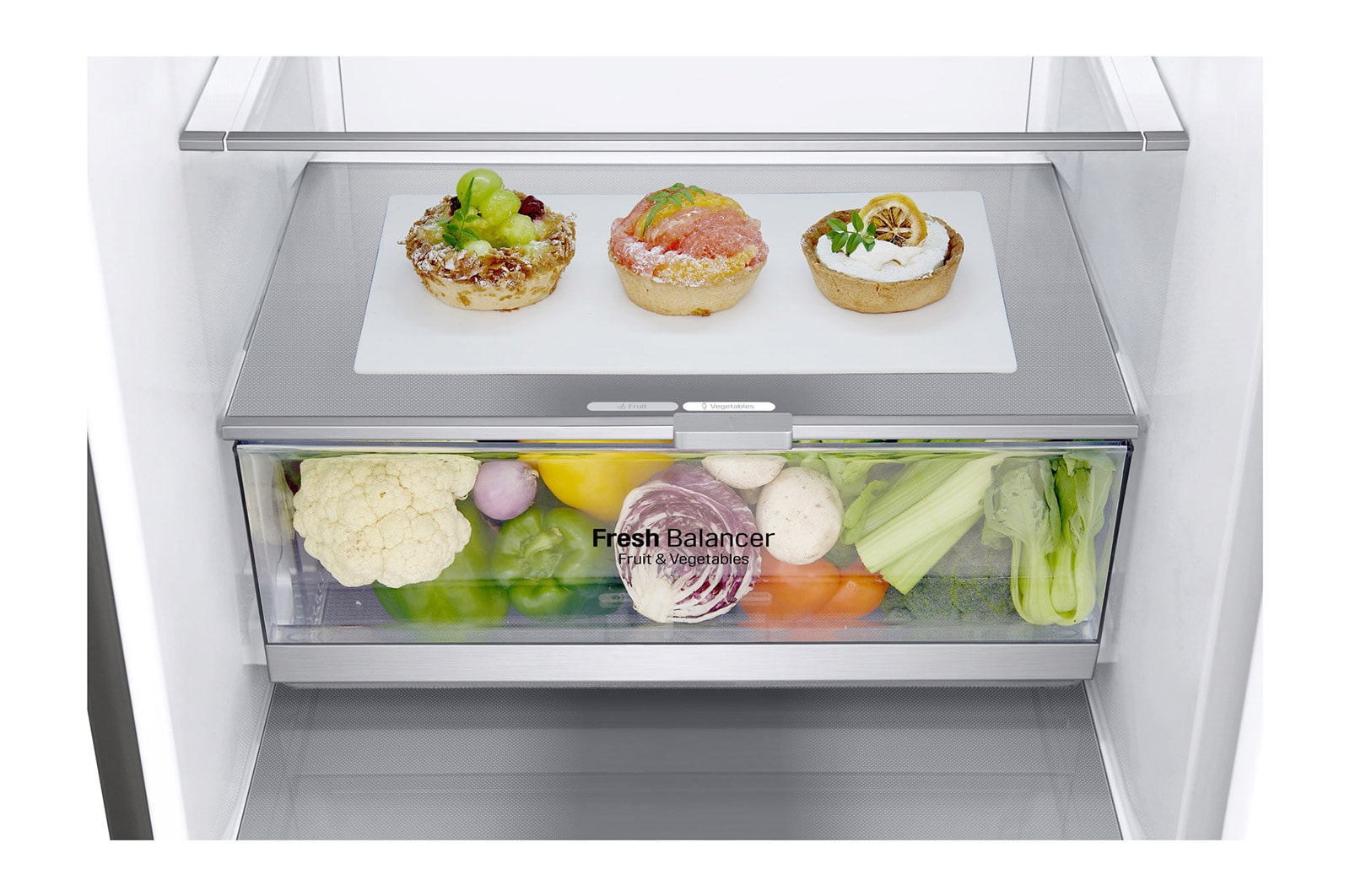 LG 1.86M 341L Kølefryseskab(Shiny Steel) - Energiklasse D, Door Cooling™, GBB71PZEGN