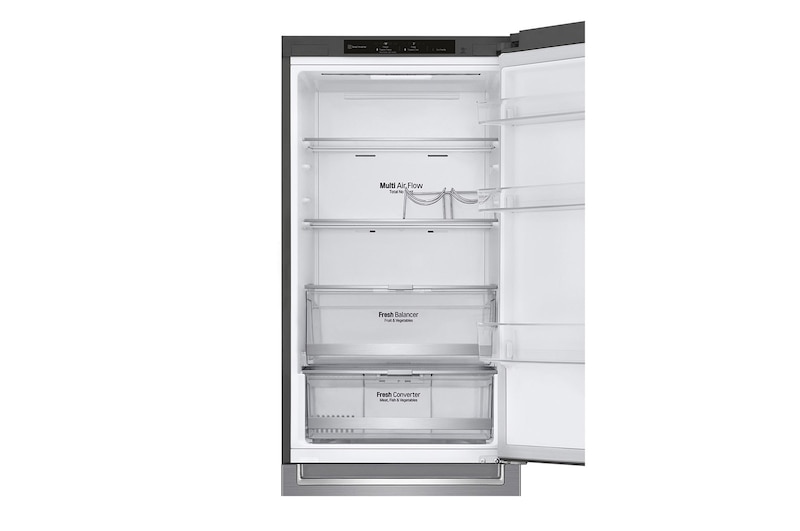 LG 1.86M 341L Kølefryseskab(Shiny Steel) - Energiklasse D, Door Cooling™, GBB71PZEGN