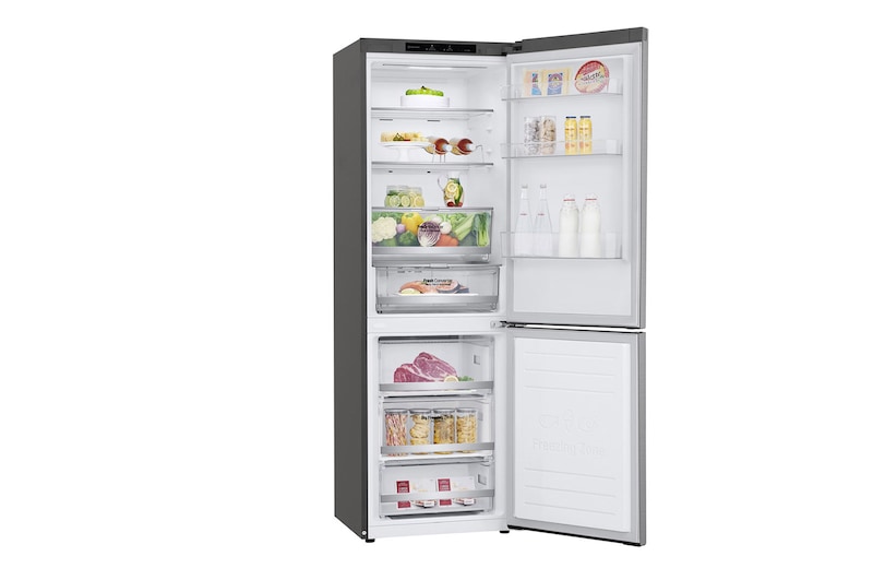 LG 1.86M 341L Kølefryseskab(Shiny Steel) - Energiklasse D, Door Cooling™, GBB71PZEGN