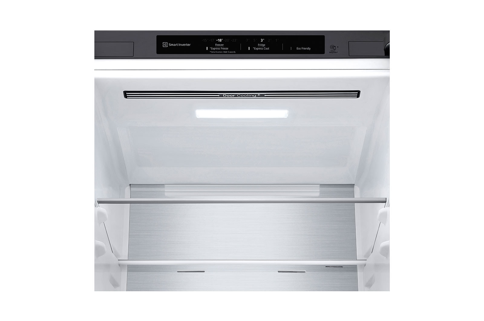 LG 1.86M 341L Kølefryseskab(Shiny Steel) - Energiklasse D, DoorCooling™ og Smart Diagnosis™, GBB71PZVGN