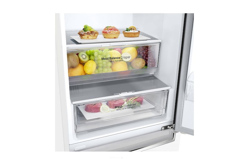 LG 1.86M 341L Kølefryseskab(Hvid) - Energiklasse E, Door Cooling™, GBB71SWEZN