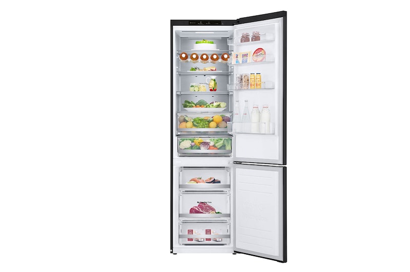 LG 2.03M 384L Kølefryseskab(Matte Black) - Energiklasse D, Door Cooling™ og Smart Diagnosis™ , GBB72MCVGN