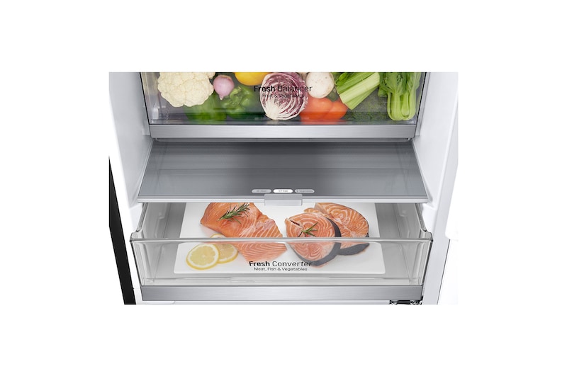 LG 2.03M 384L Kølefryseskab(Matte Black) - Energiklasse D, Door Cooling™ og Smart Diagnosis™ , GBB72MCVGN