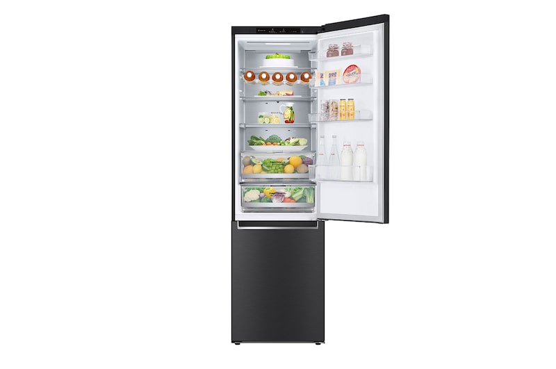 LG 2.03M 384L Kølefryseskab(Matte Black) - Energiklasse D, Door Cooling™ og Smart Diagnosis™ , GBB72MCVGN