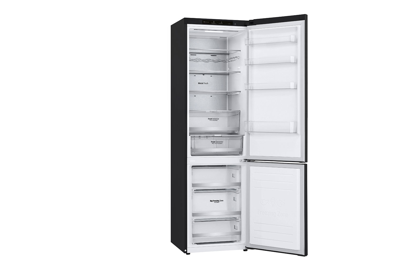 LG 2.03M 384L Kølefryseskab(Matte Black) - Energiklasse D, Door Cooling™ og Smart Diagnosis™ , GBB72MCVGN