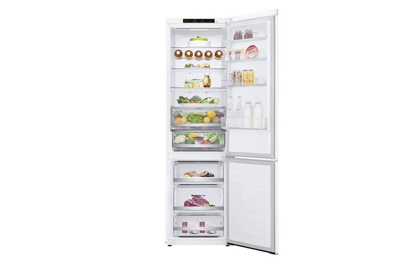 LG 2.03M 384L Kølefryseskab(Hvid) - Energiklasse D, Door Cooling™, GBB72SWEGN