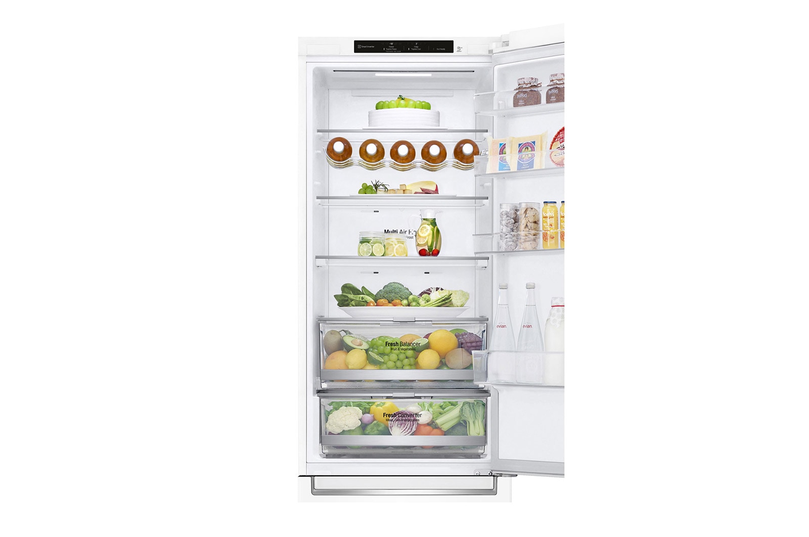 LG 2.03M 384L Kølefryseskab(Hvid) - Energiklasse D, Door Cooling™, GBB72SWEGN