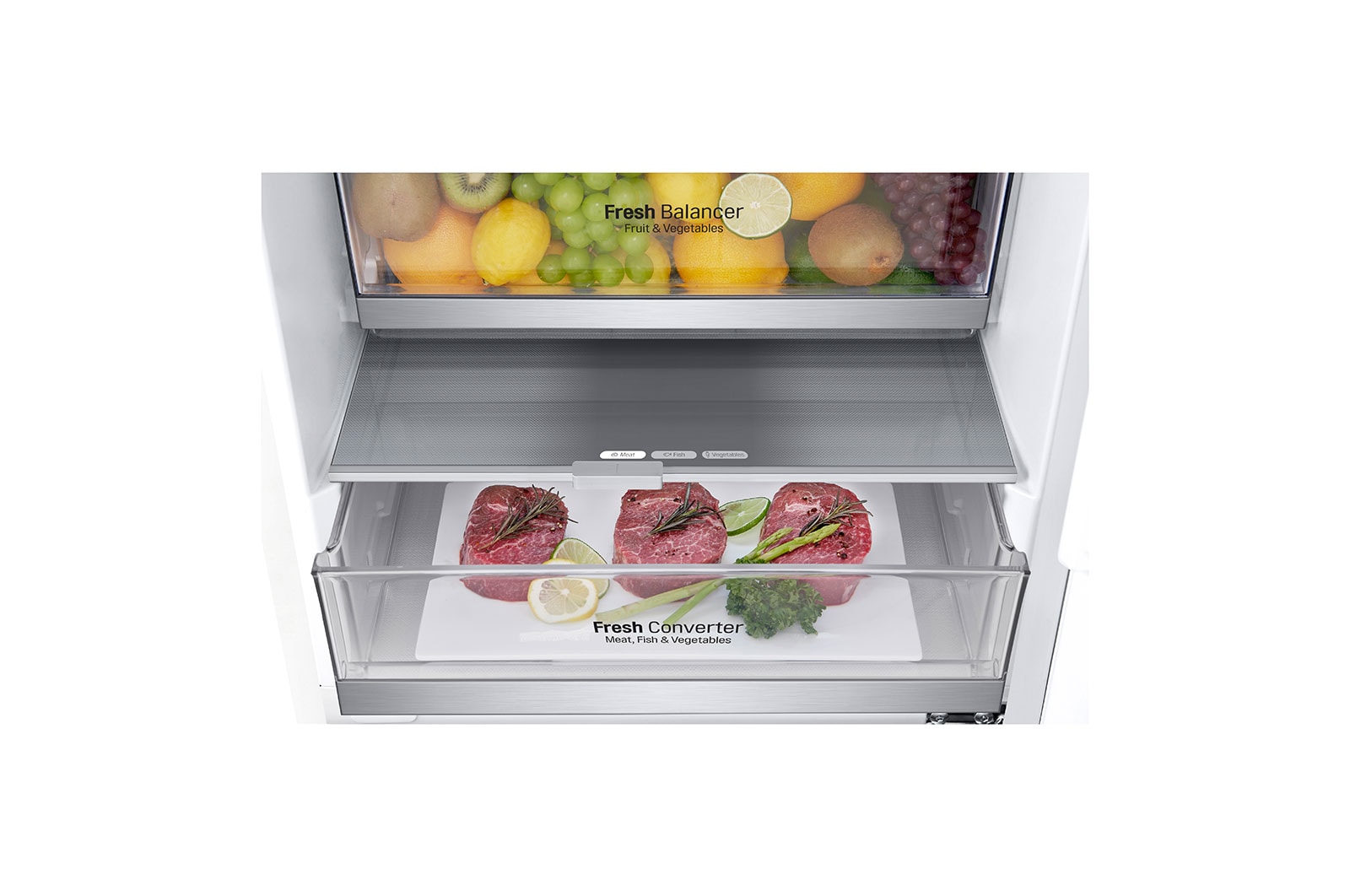 LG 2.03M 384L Kølefryseskab(Hvid) - Energiklasse D, Door Cooling™ og Smart Diagnosis™ med Wi-Fi, GBB72SWUGN