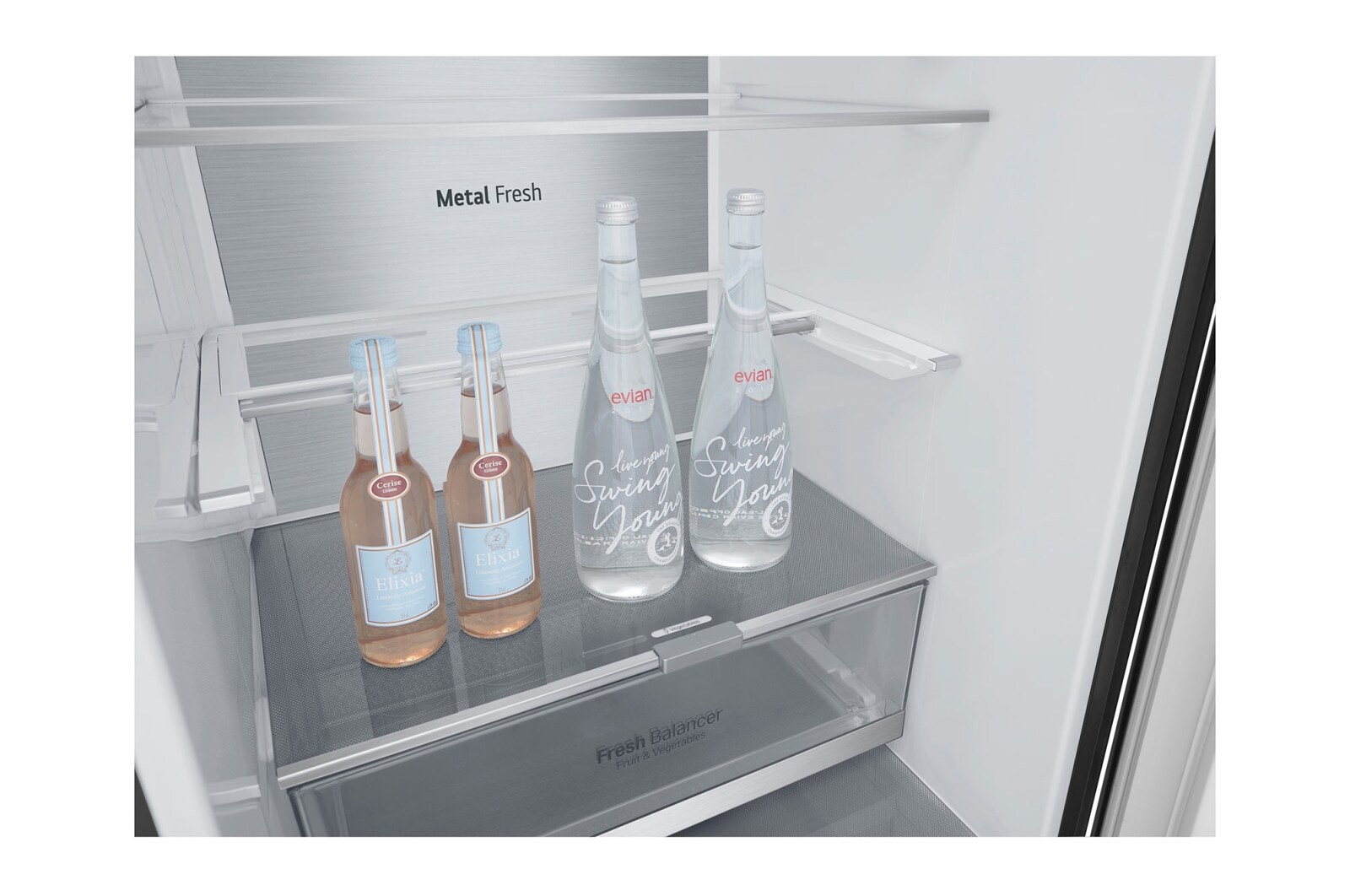 LG 2.03M 384L Kølefryseskab(Matte Black) - Energiklasse B, DoorCooling™ og Smart Diagnosis™ med Wi-Fi, GBB92MCABP