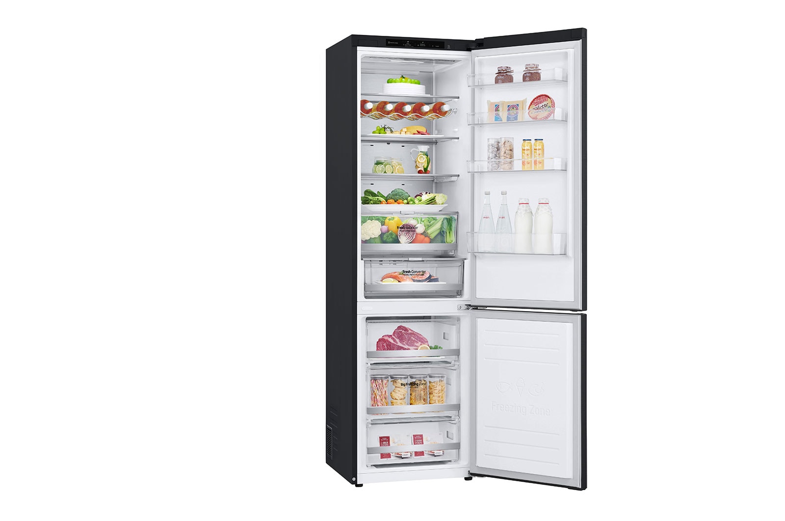 LG 2.03M 384L Kølefryseskab(Matte Black) - Energiklasse A, GBB92MCB2P