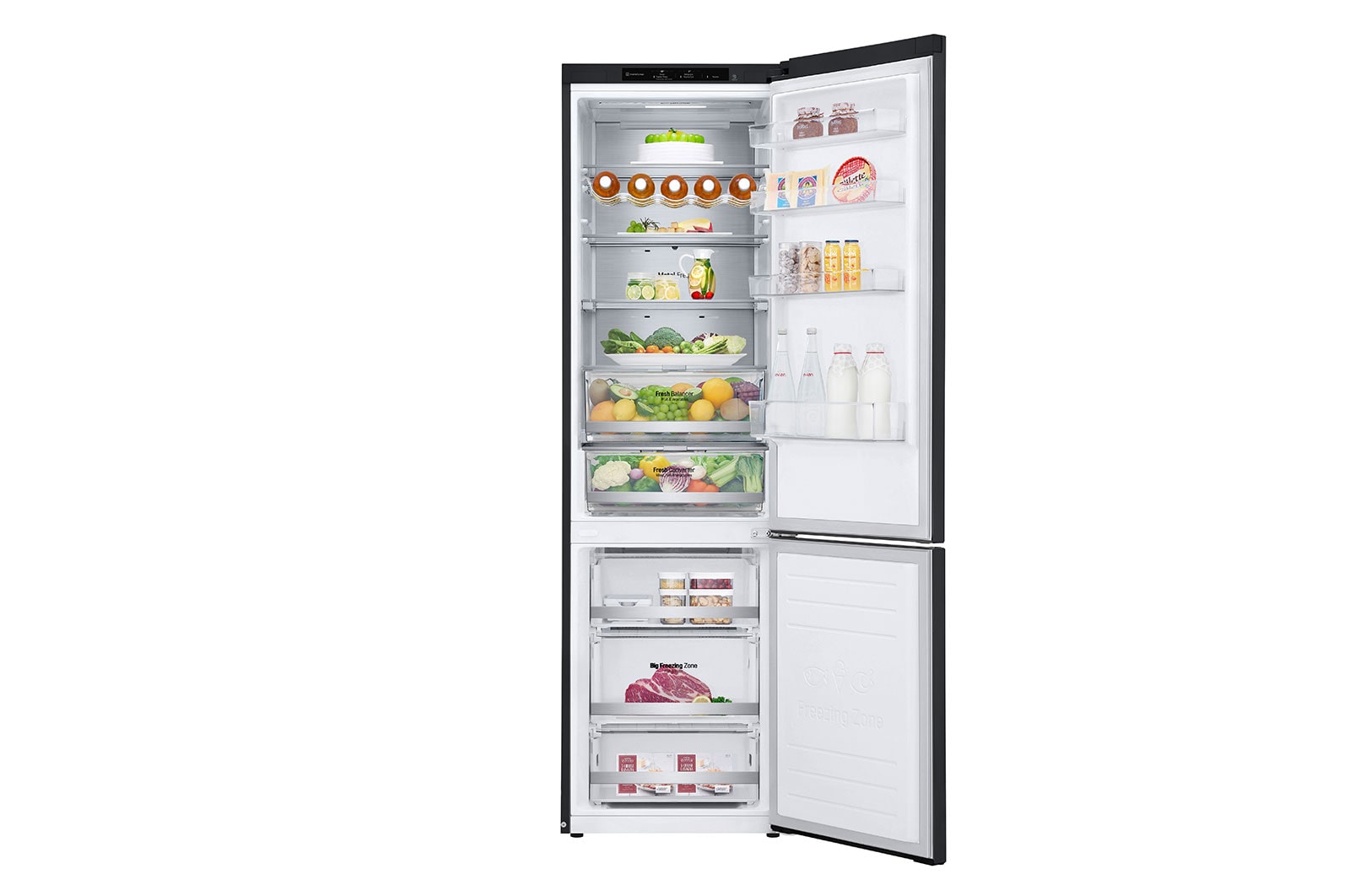 LG 2.03M 384L Kølefryseskab(Matte Black) - Energiklasse A, GBB92MCB2P