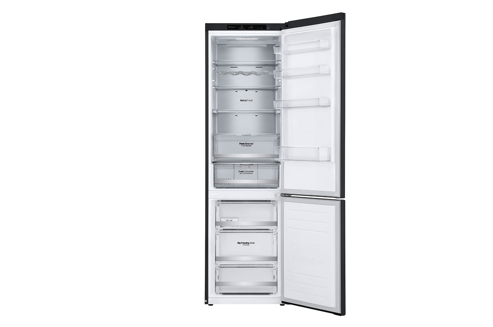 LG 2.03M 384L Kølefryseskab(Matte Black) - Energiklasse A, GBB92MCB2P