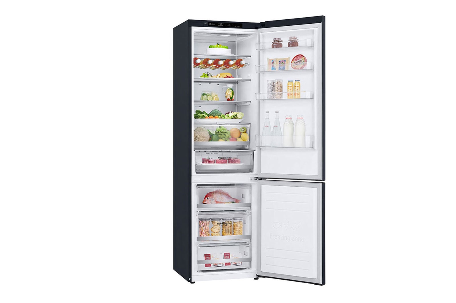 LG 2.03M 384L Kølefryseskab(Matte Black) - Energiklasse A, DoorCooling™ og Smart Diagnosis™ , GBB92MCBAP