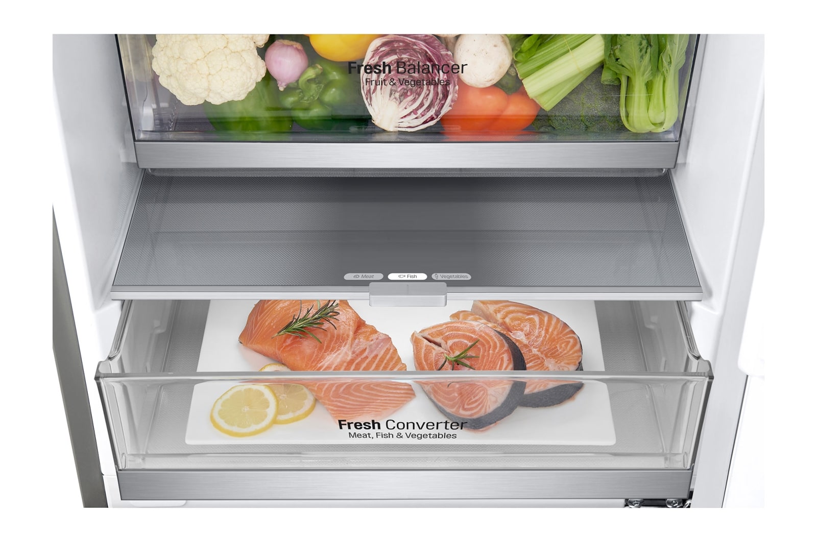 LG 2.03M 384L Kølefryseskab(Stainless Steel) - Energiklasse B, DoorCooling™ og Smart Diagnosis™ med Wi-Fi, GBB92STABP