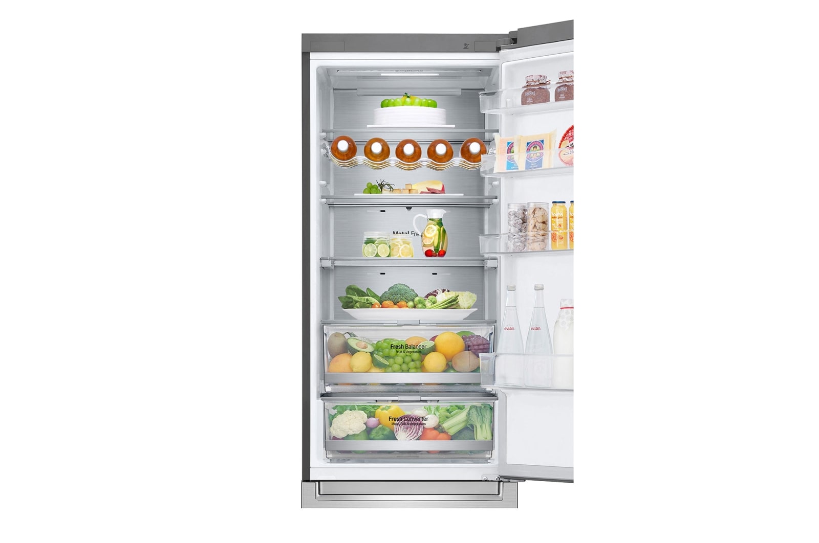 LG 2.03M 384L Kølefryseskab(Stainless Steel) - Energiklasse B, DoorCooling™ og Smart Diagnosis™ med Wi-Fi, GBB92STABP