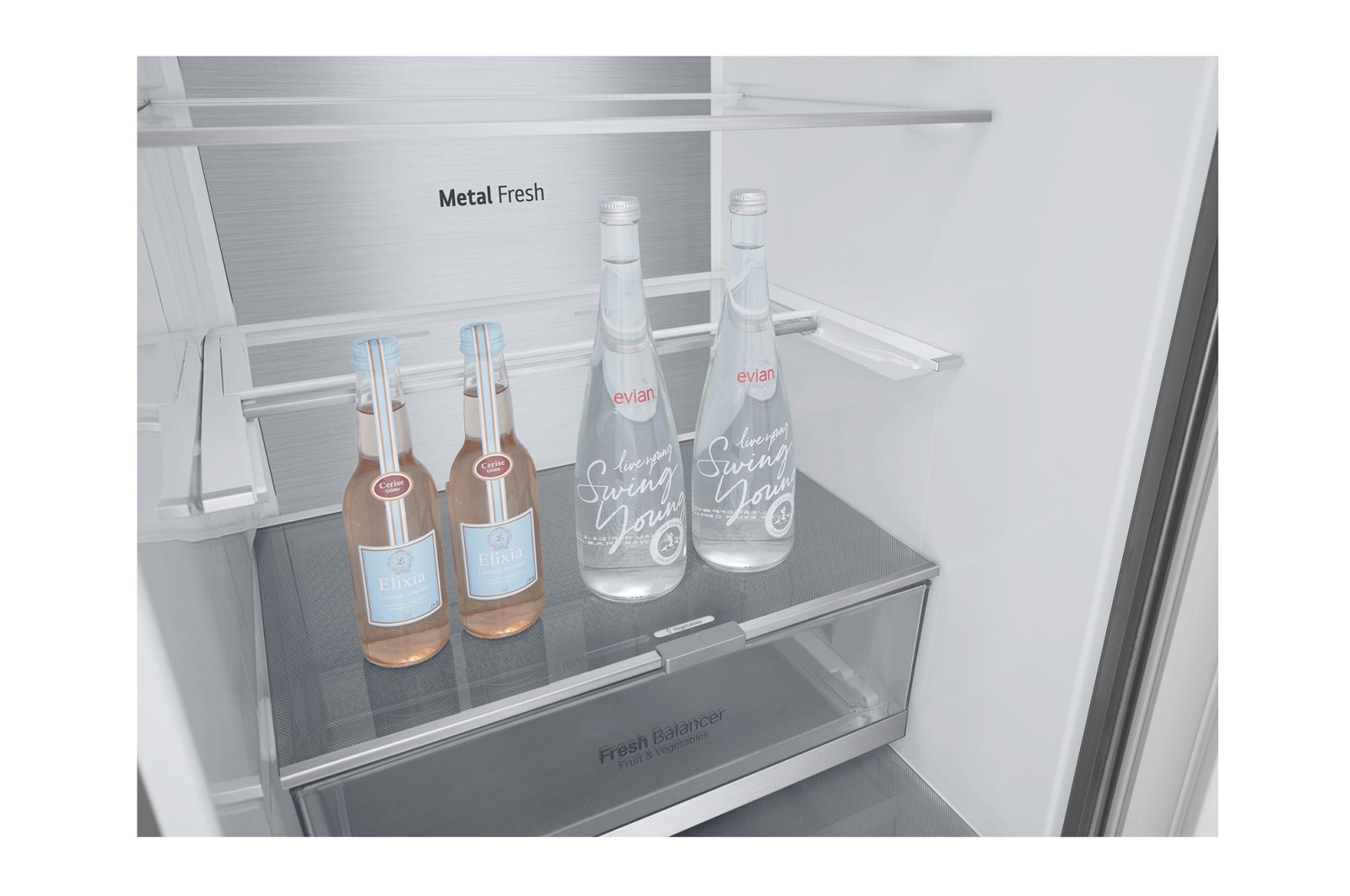 LG 2.03M 384L Kølefryseskab(Stainless Steel) - Energiklasse B, DoorCooling™ og Smart Diagnosis™ med Wi-Fi, GBB92STABP