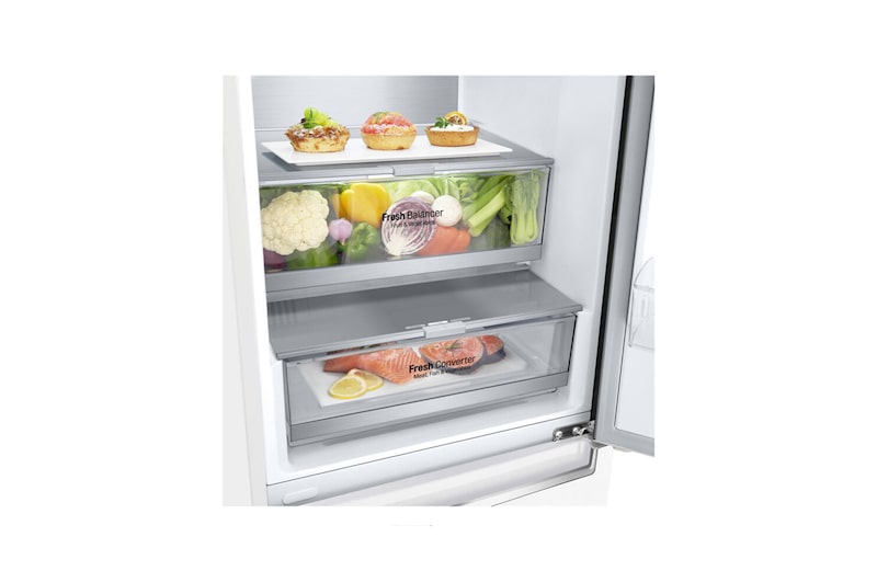 LG 2.03M 384L Kølefryseskab(Hvid) - Energiklasse A, Door Cooling™ og Smart Diagnosis™ , GBB92SWBAN