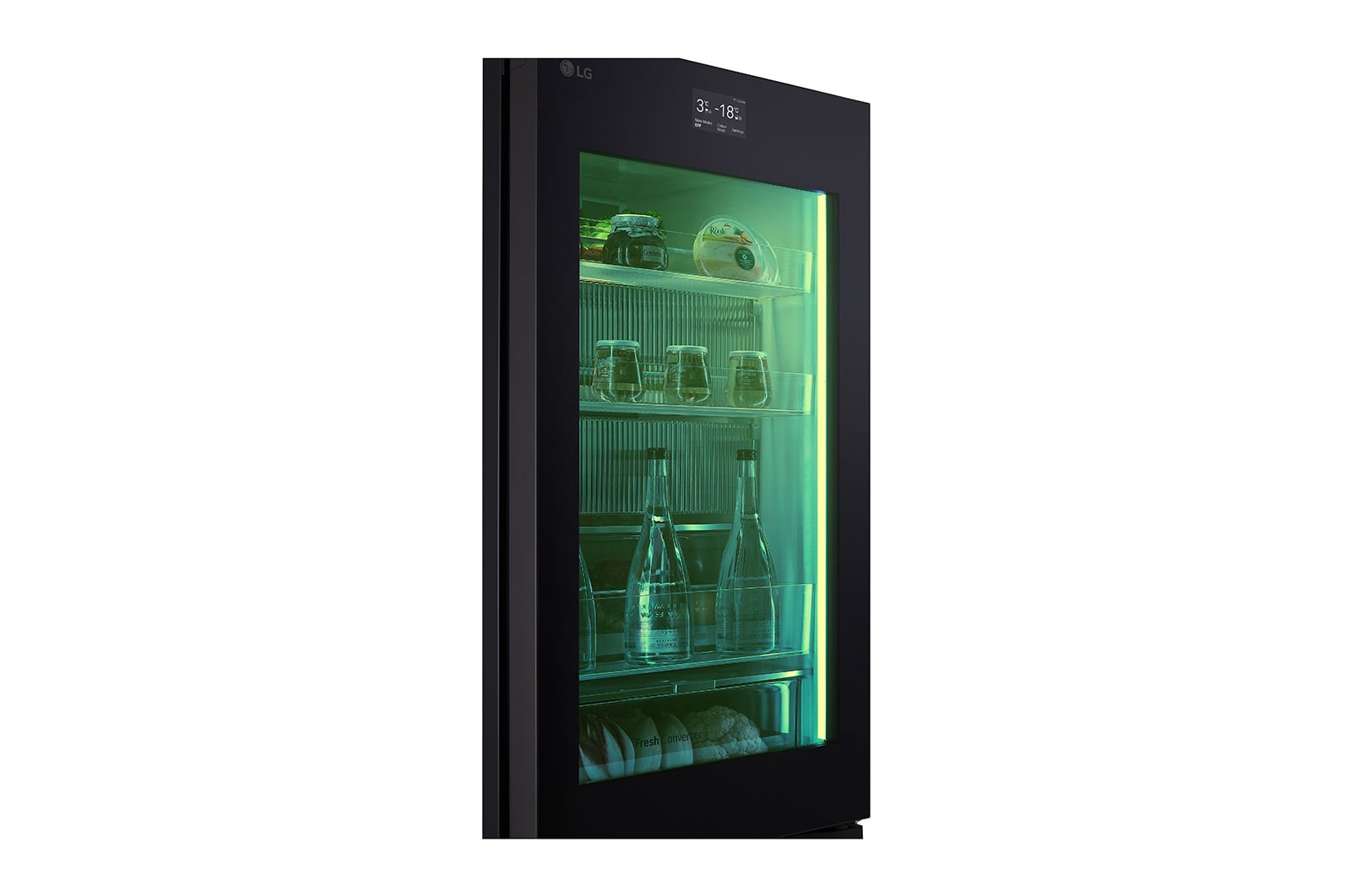 LG 186M 352L Kølefryseskab(Essence Black) - Energiklasse D, InstaView™, Nature Fresh, Door Cooling+™ Smart Diagnosis™ med Wi-Fi, GBG7190CEV