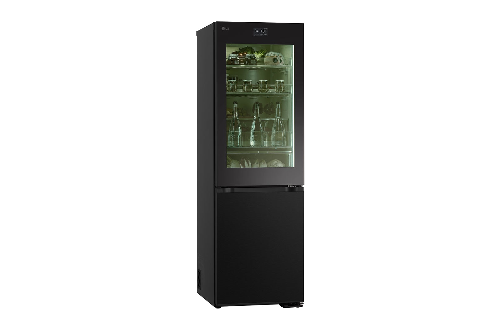 LG 186M 352L Kølefryseskab(Essence Black) - Energiklasse D, InstaView™, Nature Fresh, Door Cooling+™ Smart Diagnosis™ med Wi-Fi, GBG7190CEV