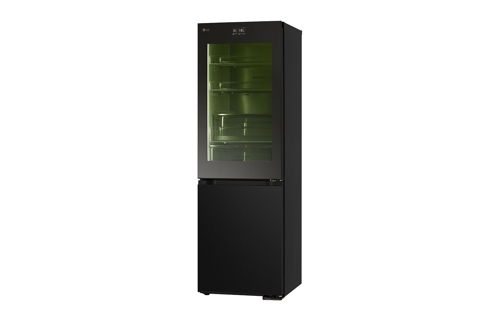 LG 186M 352L Kølefryseskab(Essence Black) - Energiklasse D, InstaView™, Nature Fresh, Door Cooling+™ Smart Diagnosis™ med Wi-Fi, GBG7190CEV