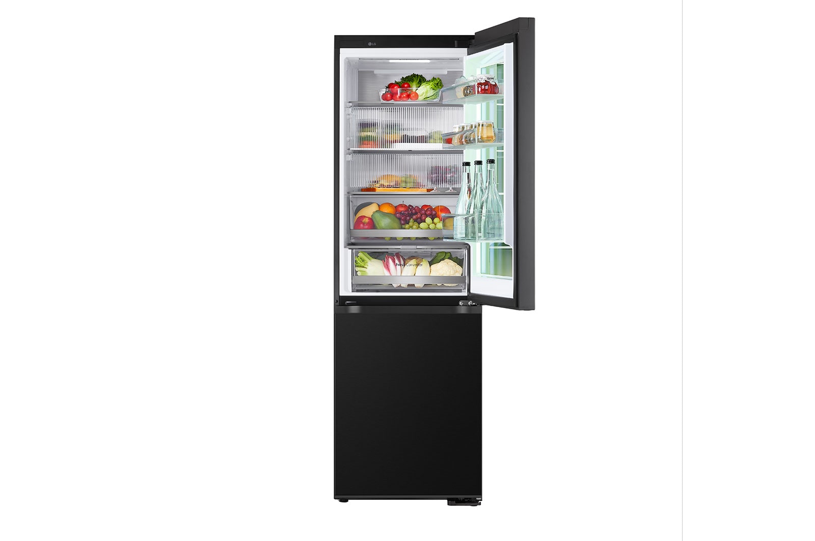 LG 186M 352L Kølefryseskab(Essence Black) - Energiklasse D, InstaView™, Nature Fresh, Door Cooling+™ Smart Diagnosis™ med Wi-Fi, GBG7190CEV