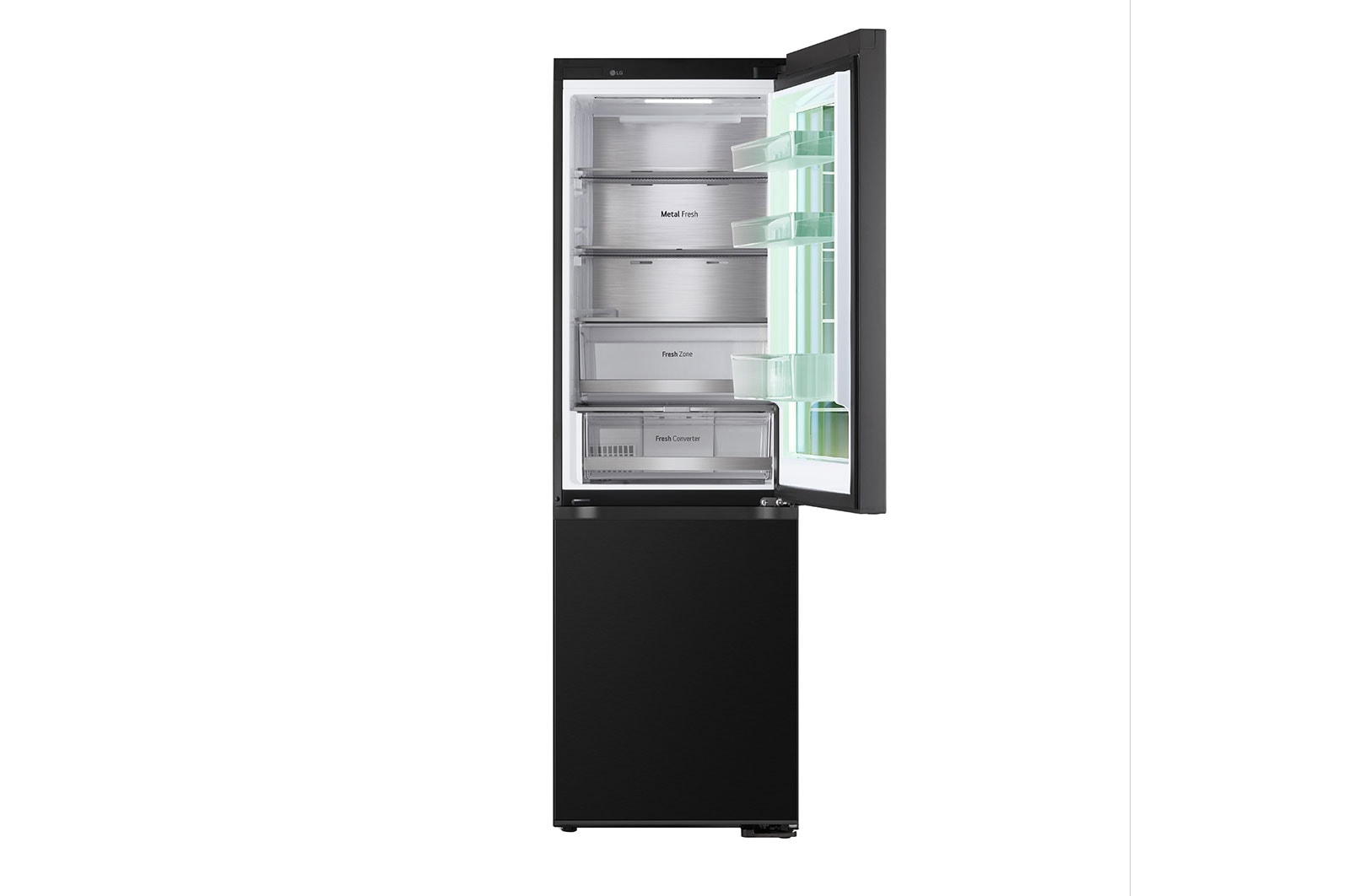 LG 186M 352L Kølefryseskab(Essence Black) - Energiklasse D, InstaView™, Nature Fresh, Door Cooling+™ Smart Diagnosis™ med Wi-Fi, GBG7190CEV