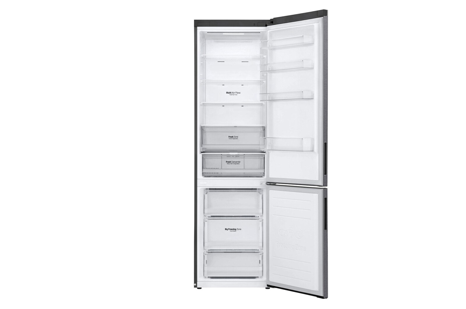 LG 2.03M 384L Kølefryseskab(Dark Silver) - Energiklasse C, Door Cooling™ og Smart Diagnosis™ med Wi-Fi, GBP62DSXCC1