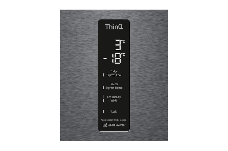 LG 2.03M 384L Kølefryseskab(Dark Silver) - Energiklasse C, Door Cooling™ og Smart Diagnosis™ med Wi-Fi, GBP62DSXCC1