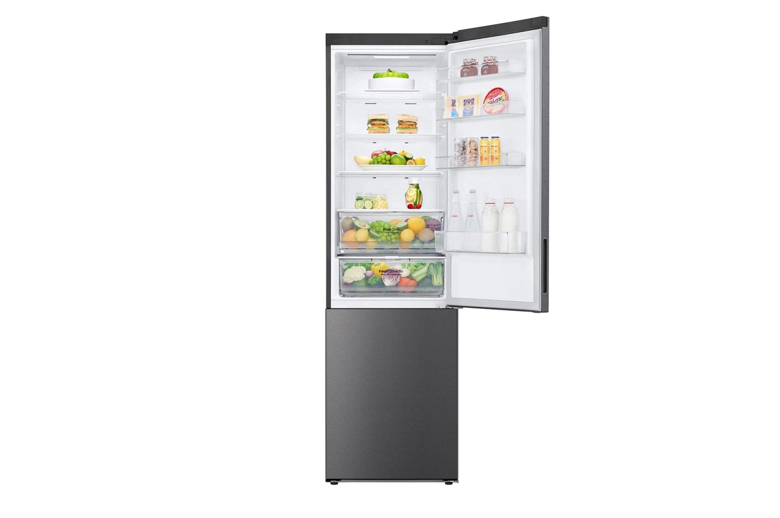 LG 2.03M 384L Kølefryseskab(Dark Silver) - Energiklasse C, Door Cooling™ og Smart Diagnosis™ med Wi-Fi, GBP62DSXCC1