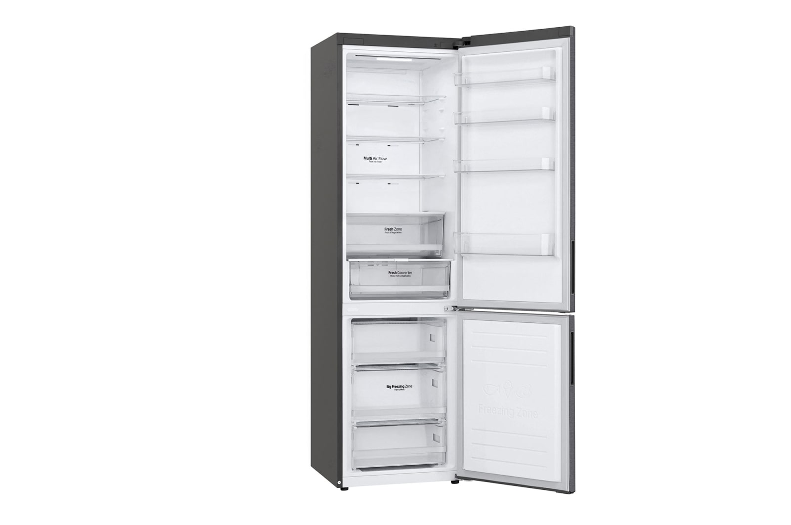 LG 2.03M 384L Kølefryseskab(Dark Silver) - Energiklasse C, Door Cooling™ og Smart Diagnosis™ med Wi-Fi, GBP62DSXCC1