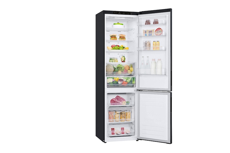 LG 2.03M 384L Kølefryseskab(Matte Black Stainless Steel) - Energiklasse B, Nature Fresh, Door Cooling+™ og Smart Diagnosis™, GBP62MCNBC