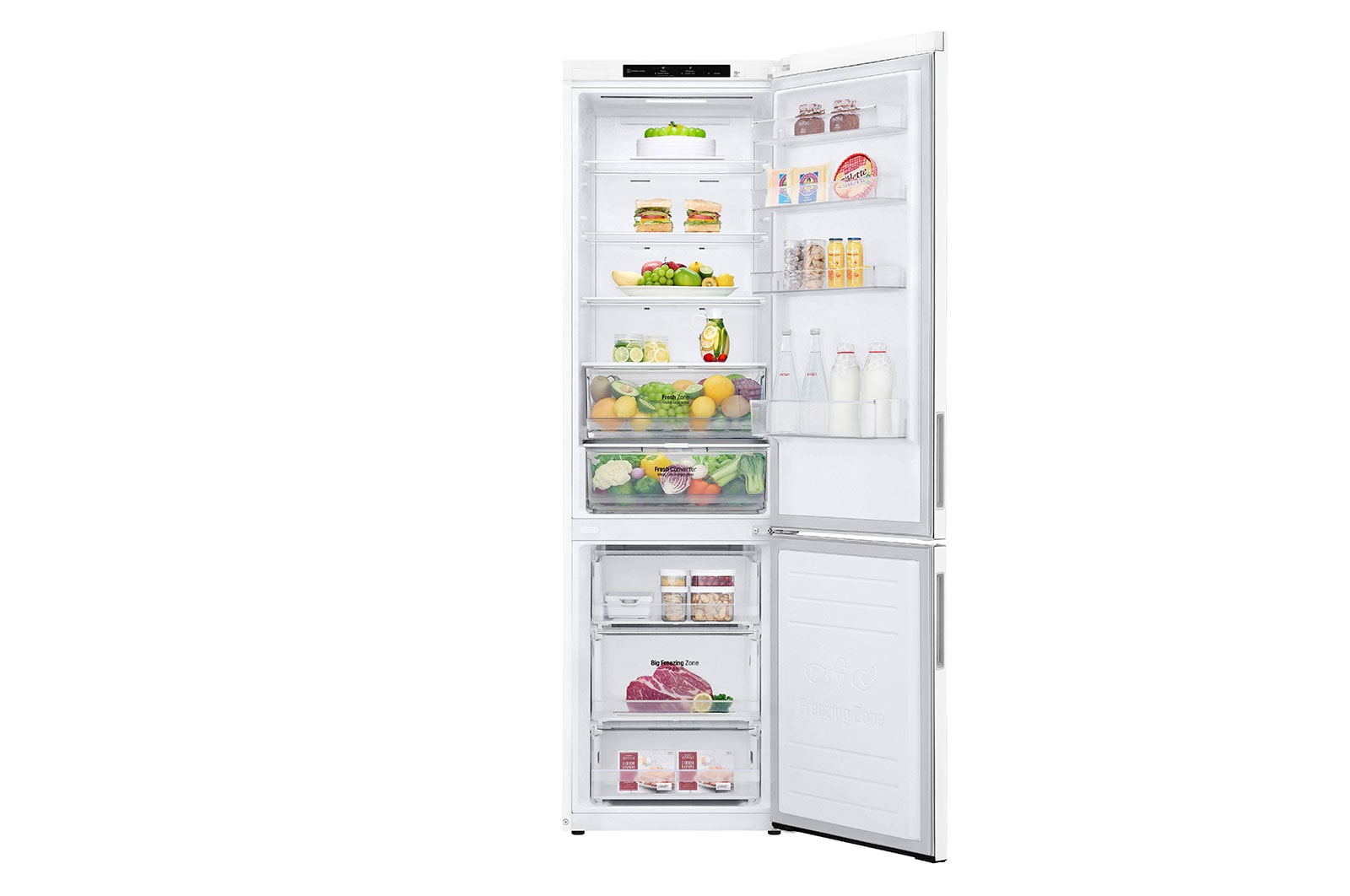 LG 2.03M 384L Kølefryseskab(White) - Energiklasse B, GBP62SWNBC