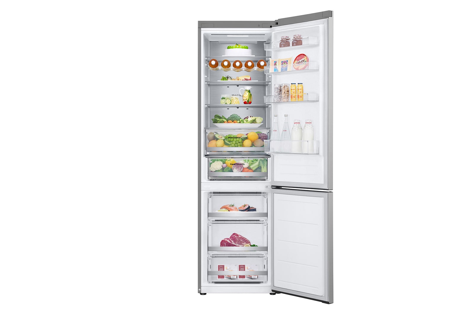 LG 2.03M 387L Kølefryseskab(Prime Silver) - Energiklasse C, Door Cooling™ og Smart Diagnosis™ med Wi-Fi, GBV5250CPY