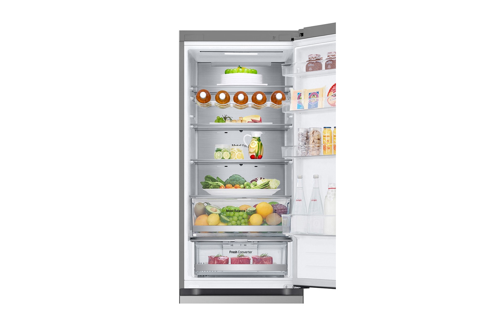 LG 2.03M 387L Kølefryseskab(Prime Silver) - Energiklasse C, Door Cooling™ og Smart Diagnosis™ med Wi-Fi, GBV5250CPY