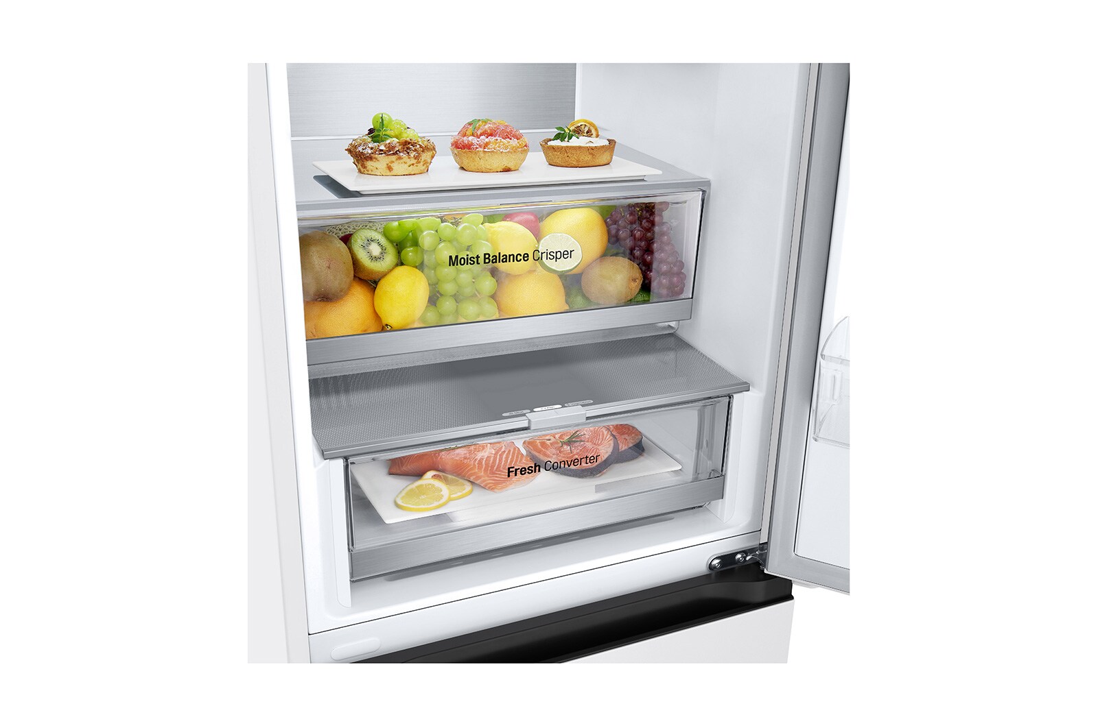 LG 2.03M 387L Kølefryseskab(Hvid) - Energiklasse D, Door Cooling™ og Smart Diagnosis™ med Wi-Fi, GBV5250DSW