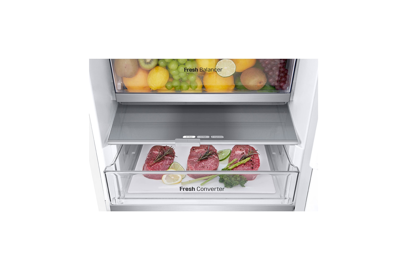 LG 1.86M 344L Kølefryseskab(Hvid) - Energiklasse C, Nature Fresh, Door Cooling+™ og Smart Diagnosis™, GBV7180CSW