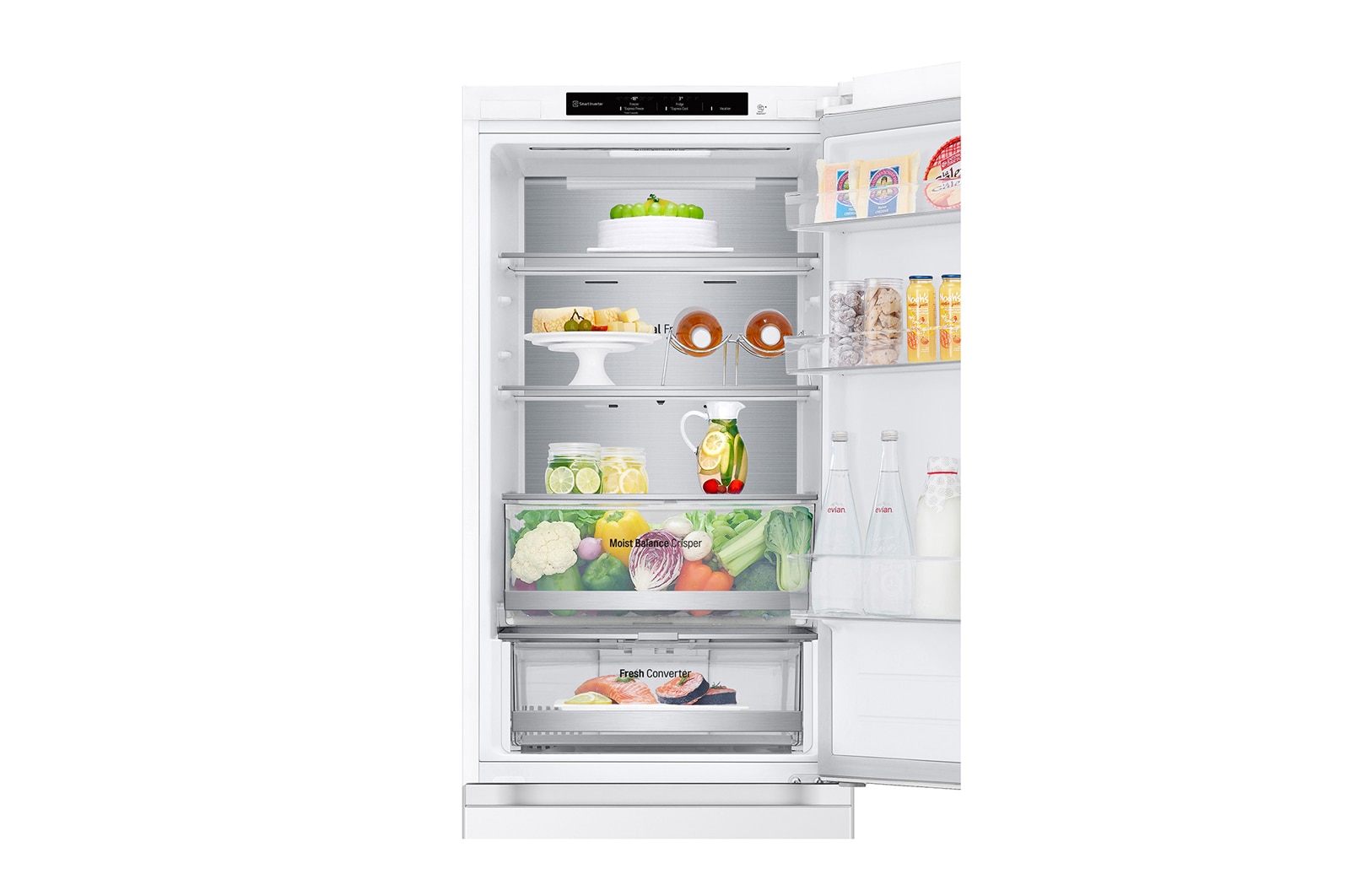 LG 1.86M 344L Kølefryseskab(Hvid) - Energiklasse C, Nature Fresh, Door Cooling+™ og Smart Diagnosis™, GBV7180CSW