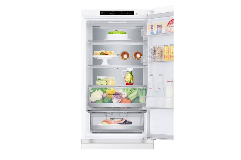 LG 1.86M 344L Kølefryseskab(Hvid ) - Energiklasse D, Nature Fresh, Door Cooling+™ og Smart Diagnosis™, GBV7180DSW
