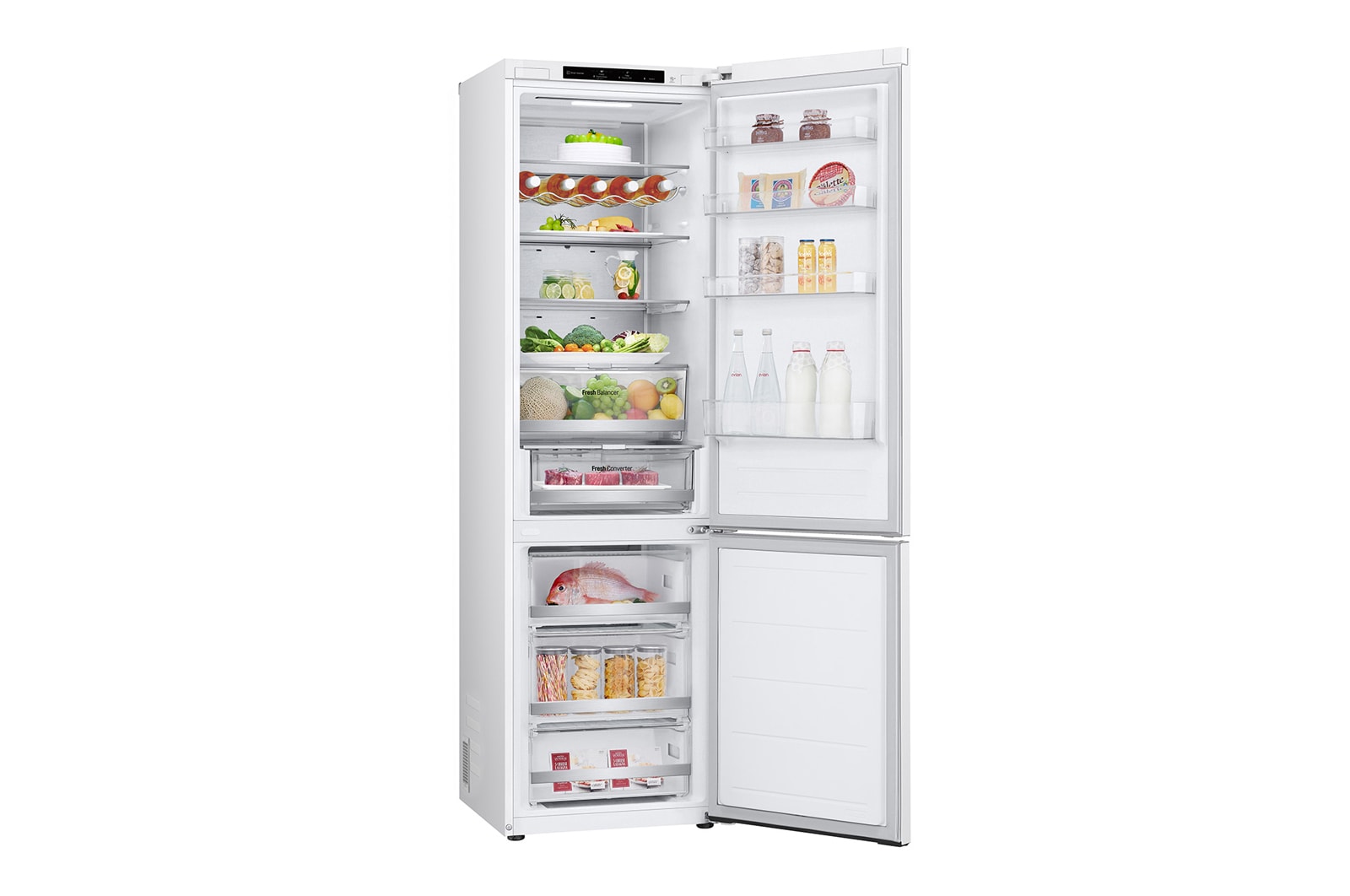 LG 2.03M 387L Kølefryseskab(Essence White ) - Energiklasse C, Nature Fresh, Door Cooling⁺™ og Smart Diagnosis™, GBV7280CSW