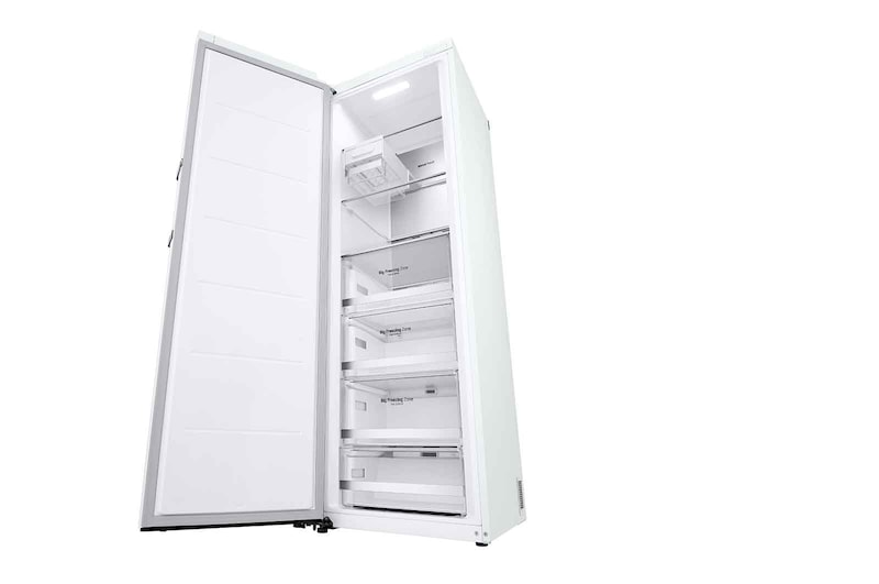 LG 324L Fritstående fryser (Hvid) - Energiklasse E, Total No Frost, Express Freeze, Smart Diagnosis™ med Wi-Fi, GFE61SWCSZ