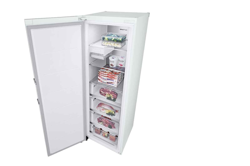 LG 324L Fritstående fryser (Hvid) - Energiklasse E, Total No Frost, Express Freeze, Smart Diagnosis™ med Wi-Fi, GFE61SWCSZ