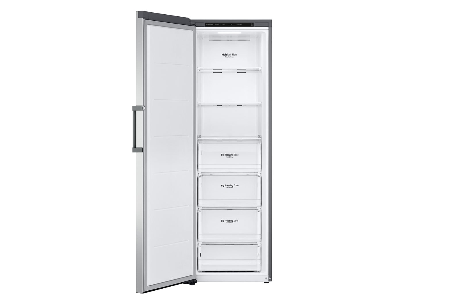 LG 324L Fritstående fryser (Shiny Steel) - Energiklasse D, Total No Frost, Express Freeze, GFT41PZGSF