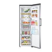 LG 386L Fritstående køleskab (Shiny Steel) - Energiklasse E, Door Cooling™, LINEARCooling™, FRESHBalancer™, Smart Diagnosis™ med Wi-Fi, GLE71PZCSZ