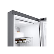 LG 386L Fritstående køleskab (Shiny Steel) - Energiklasse E, Door Cooling™, LINEARCooling™, FRESHBalancer™, Smart Diagnosis™ med Wi-Fi, GLE71PZCSZ