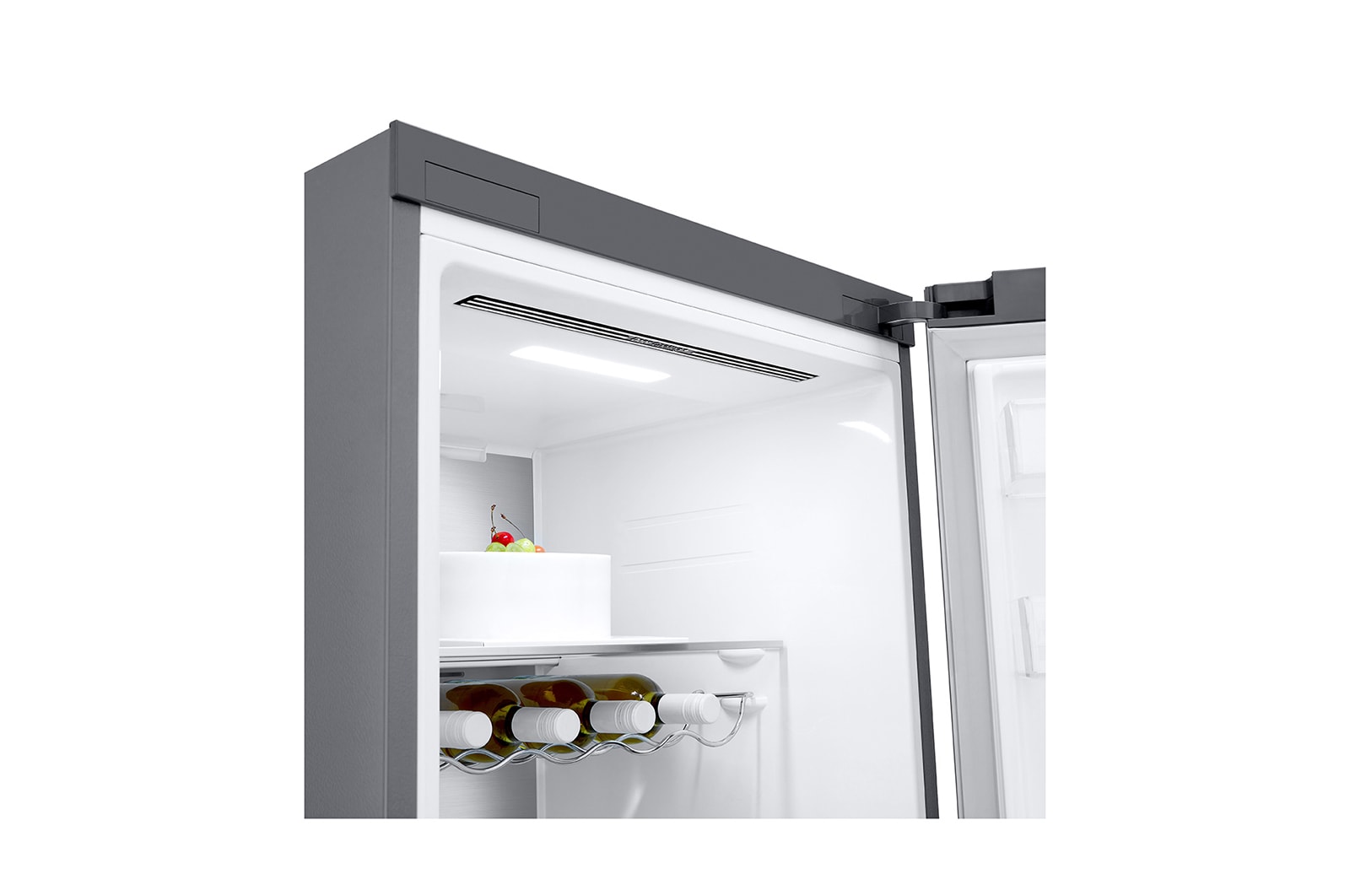 LG 386L Fritstående køleskab (Shiny Steel) - Energiklasse E, Door Cooling™, LINEARCooling™, FRESHBalancer™, Smart Diagnosis™ med Wi-Fi, GLE71PZCSZ