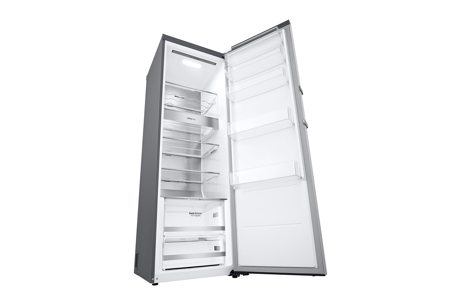 LG 386L Fritstående køleskab (Shiny Steel) - Energiklasse E, Door Cooling™, LINEARCooling™, FRESHBalancer™, Smart Diagnosis™ med Wi-Fi, GLE71PZCSZ